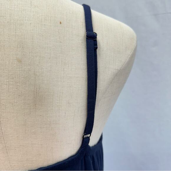 Lou & Grey Signaturesoft navy stretch jersey knit midi dress size medium - Picture 11 of 14